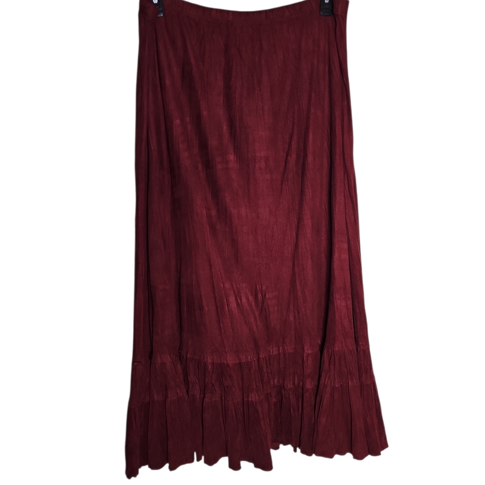Coldwater Creek Rich Burgundy Skirt - Picture 2 of 5